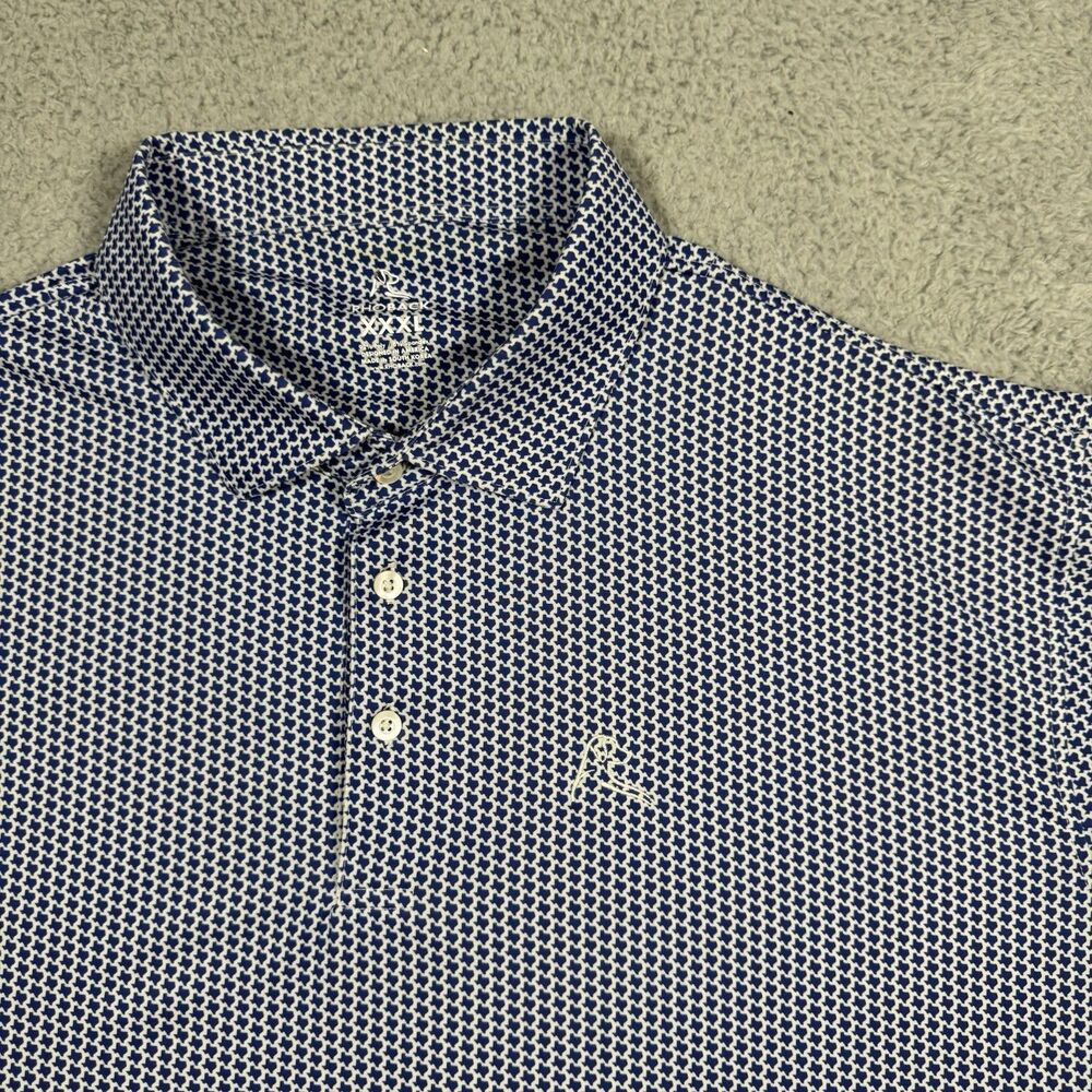 Rhoback Polo Shirt Men 3XL Blue Texas Lone Star State Football Performance Golf